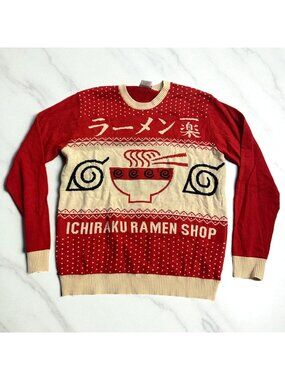 NARUTO Holiday Ramen Crewneck Anime Sweater Size Medium